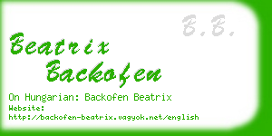 beatrix backofen business card